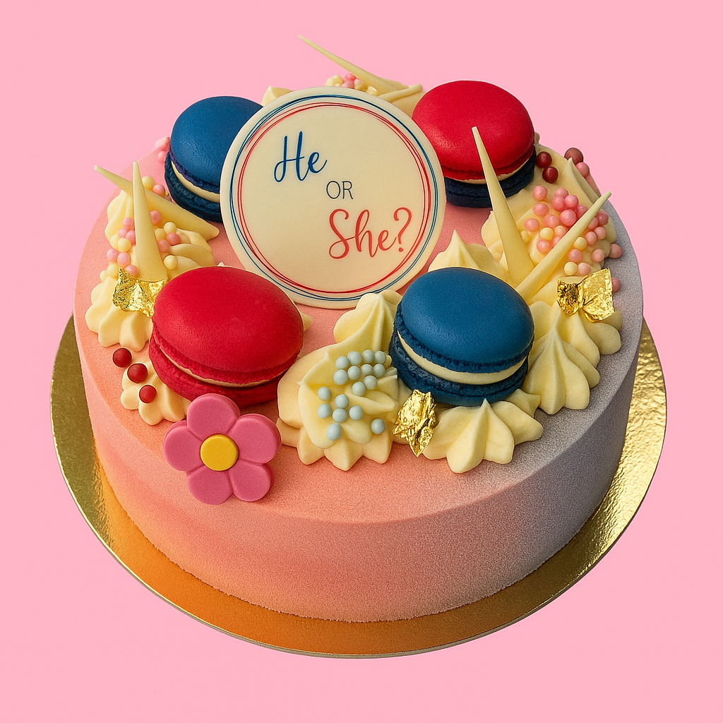 gender reveal taart 1